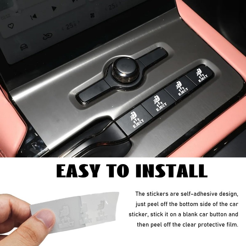 Vinyl Passenger Ejection Seat Stickers For Vehicle Dash Novelty Eject Dash Switch Labels Unused Button Decoration Decal
