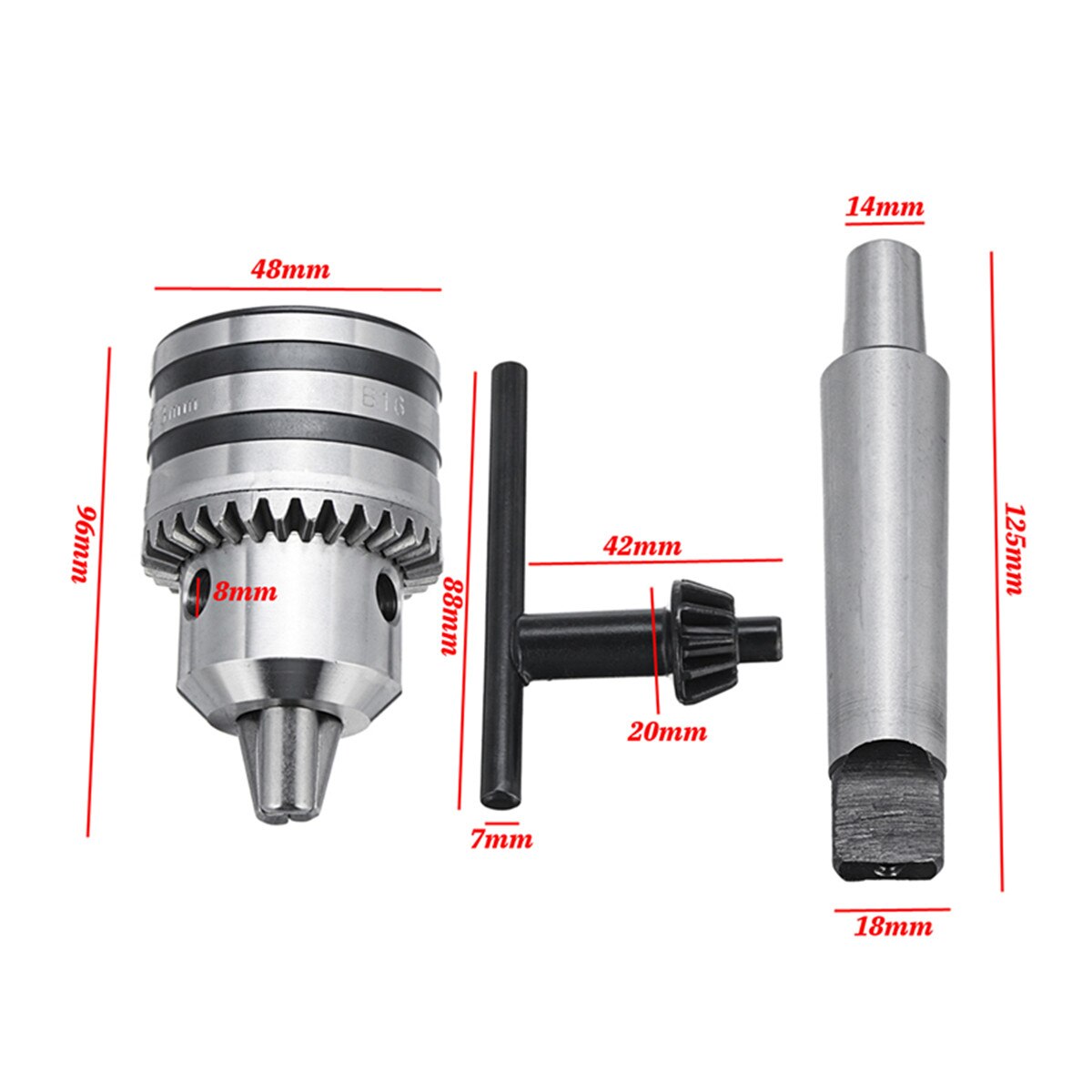 1/2" Heavy Duty Drill Chuck w/ MT3 Morse Taper Arbor 3MT 1-13mm For Mini Lathe