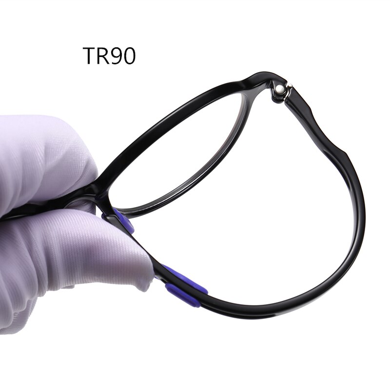 Runde anti-blåt lys børnebriller børn dreng computer optisk ramme reflekterende blokerende briller piger  uv400 filter   tr90