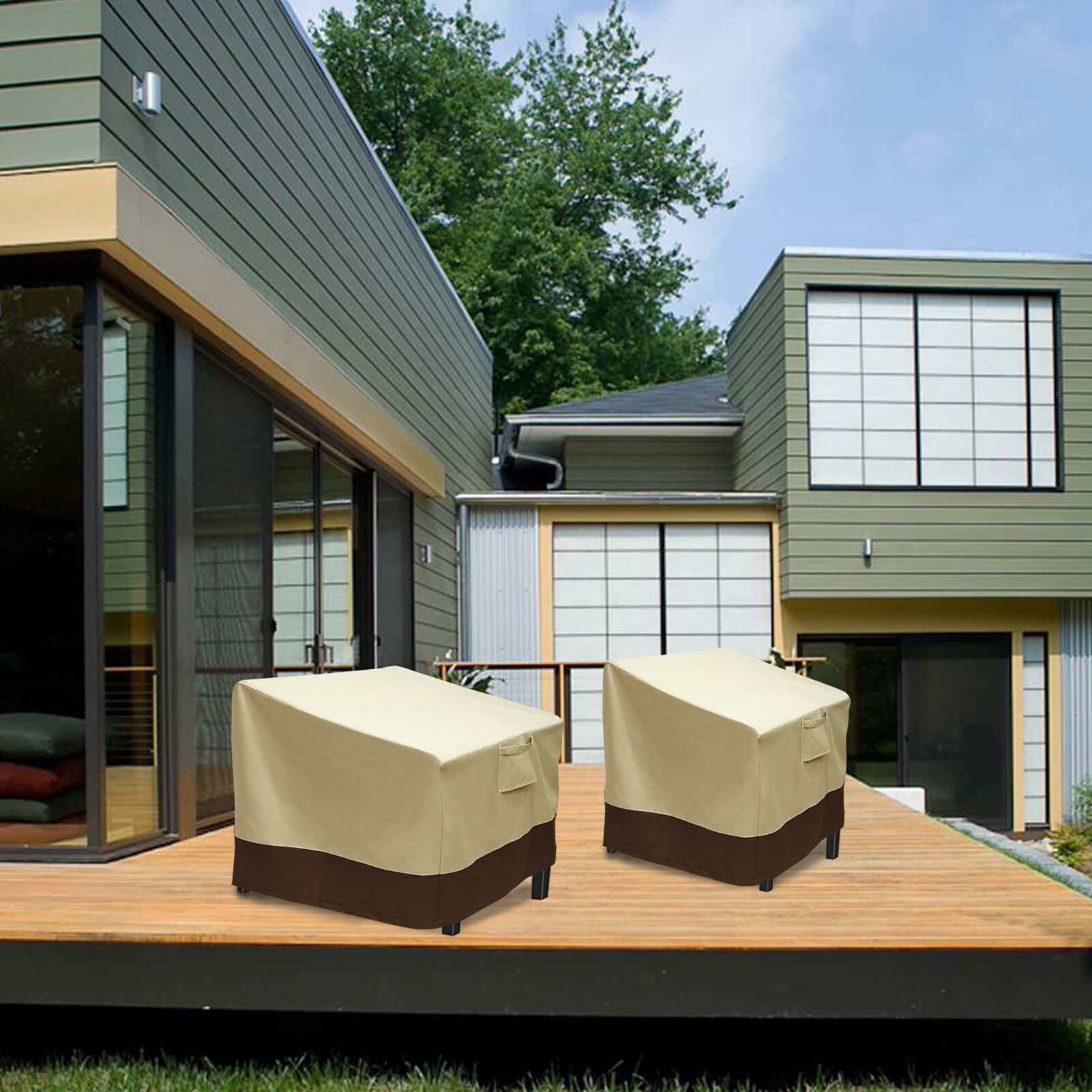 Weatherproof Patio Chair Cover Lounge Deep Seat Cover Outdoor Patio Armchair Cover Heavy Duty Oxford Fabric Furniture Covers