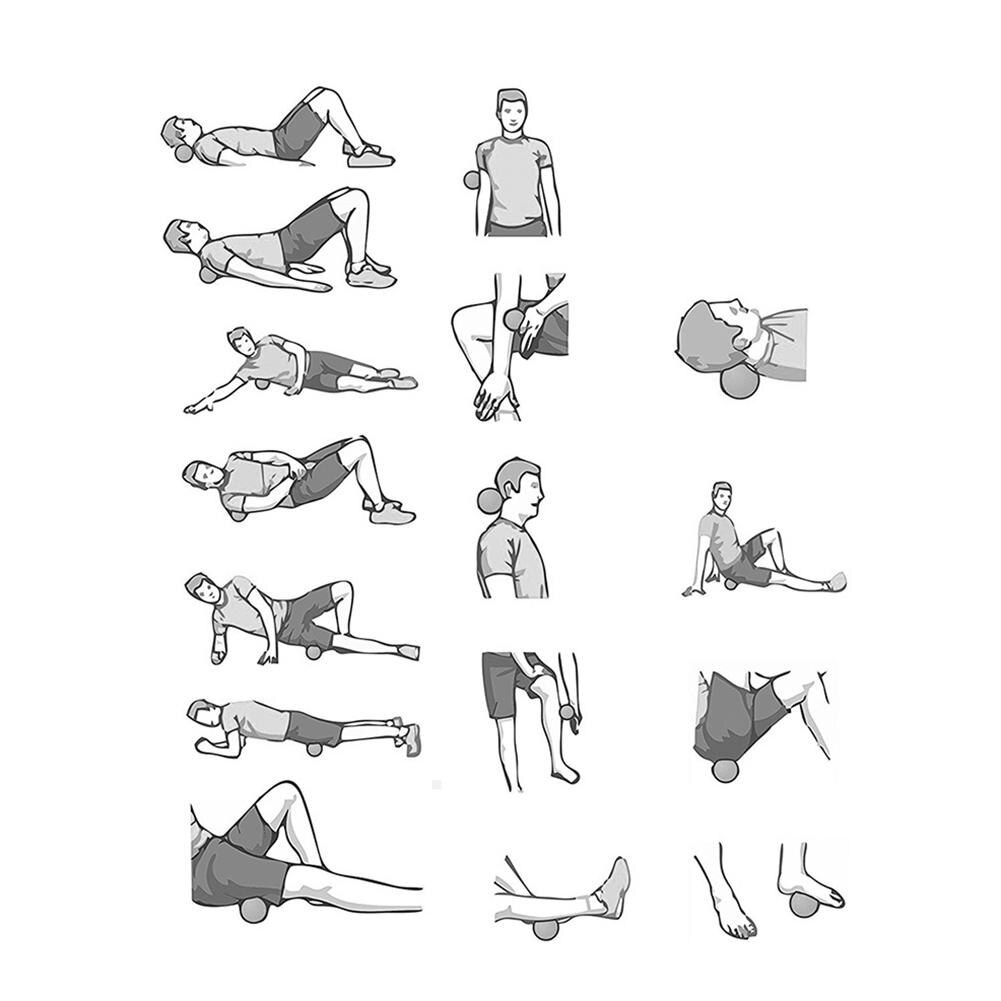 Peanut Ball Fascia Ball Set Training Deep Tissue Massage Ball Kit for Myofascial Trigger Point Release Lacrosse Ball Muscle Roll