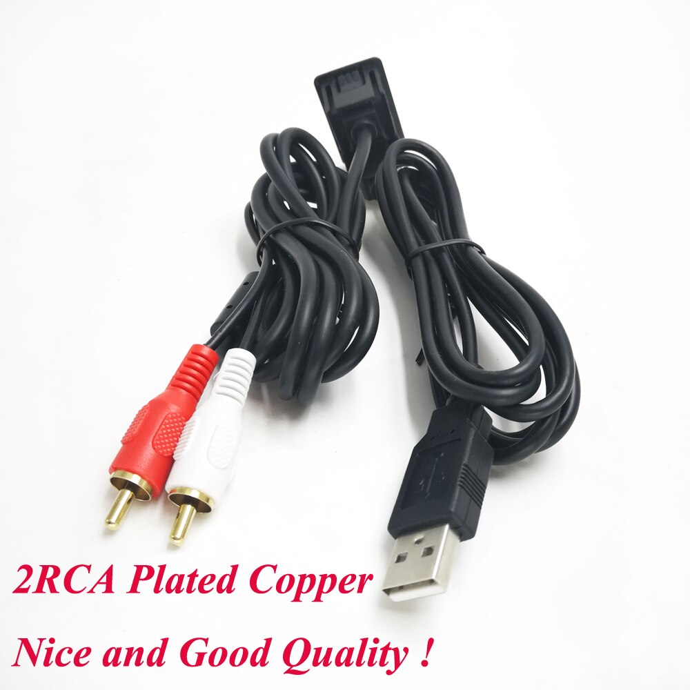 Biurlink 100CM Car Radio CD Changer RCA USB Port Extend Wiring 2RCA to 3.5mm Jack USB Adapter for Alpine Pioneer Sony