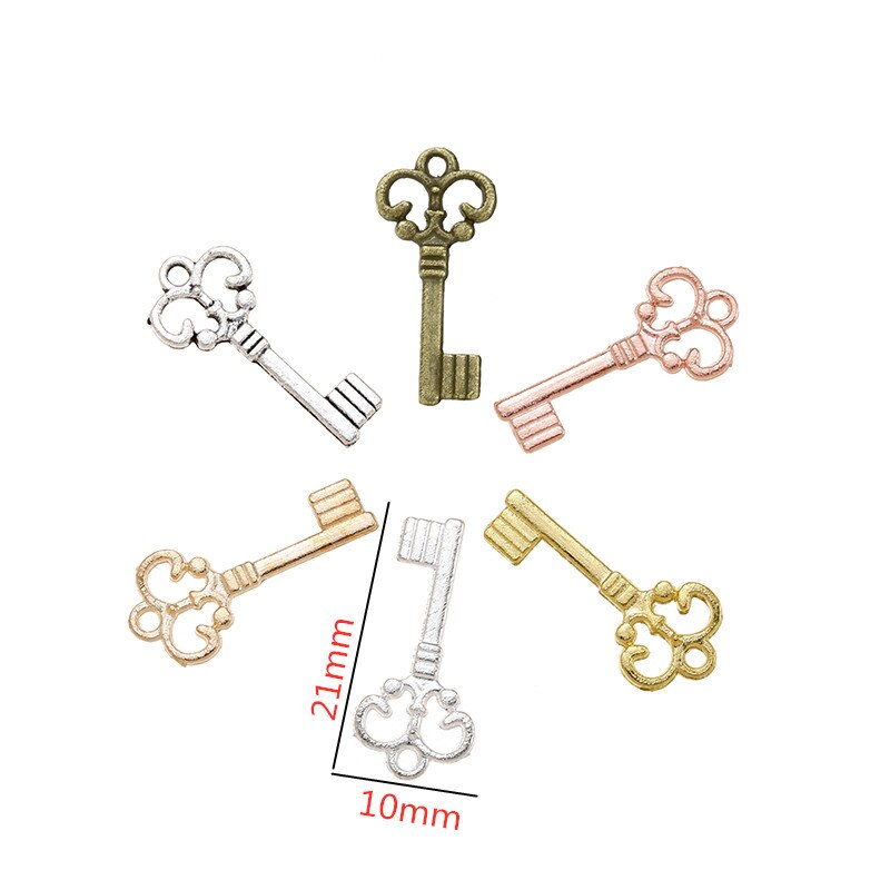 75 stks/partij Lichtmetalen Charms Hanger sleutel verzilverd 21*10mm Sieraden Maken DIY Charms Handgemaakte Ambachten 34179B