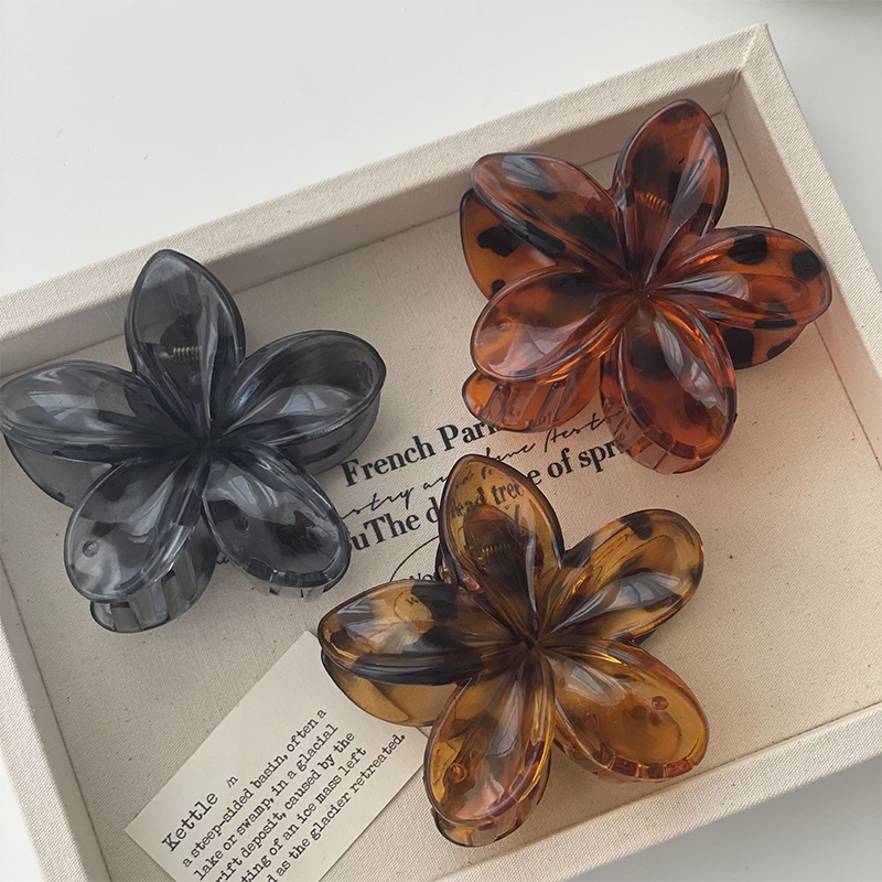 Aishg 8cm gradient ei bloem acryl haarclip voor dames vintage haarklemmen krabklem haarspeldjes meisjes hoofddeksel accessoires