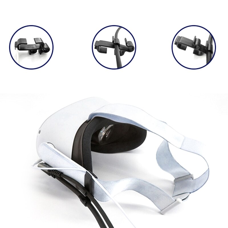 Abrazadera de Cable de VR, hebilla de Cable de datos, fijador de Cable de auriculares, Clip de Cable de VR, accesorio para auriculares de VR estándar Oculus Quest 2 Link