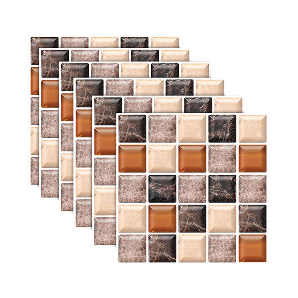 Kitchen Bathroom 3d Stickers Waterproof Self Adhesive Mosaic Wall Decal Cabinet Sticker Peel And Stick Backsplash Vinyl Tiles: Default Title