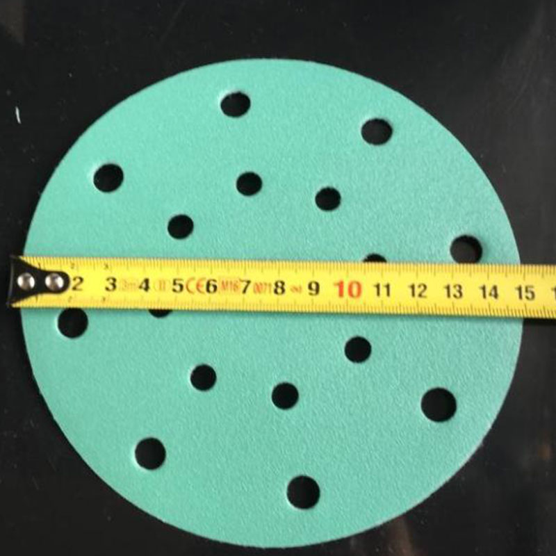 Grønne 100 ark  of 6 tommers 17- hulls sandpapir 150 mm runde flokkingspapir 80-400- korns slipepapir for festool slipemaskin