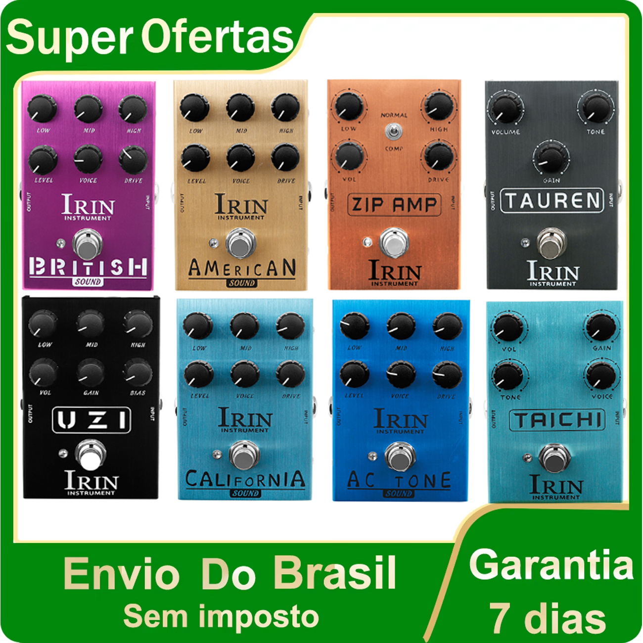 Pedal de efecto de guitarra IRIN, controlador de banda británico/americano/UZI/máximo/banda, Pedal de guitarra eléctrica True Bypass, accesorios de guitarra