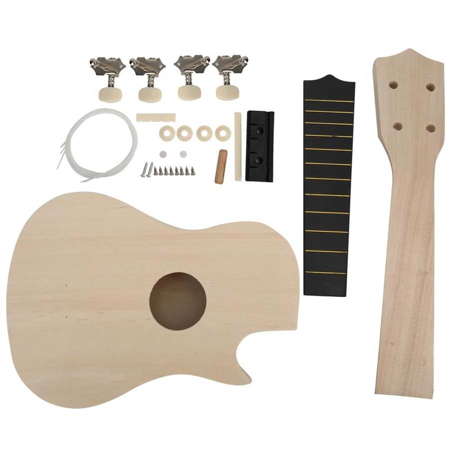 DIY Ukulele Complete Parts Kit with Manual Paintable for Beginner Children Amateur
