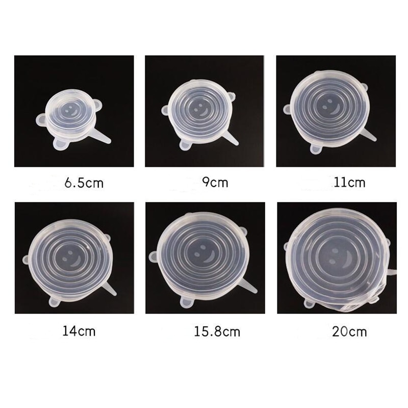 3Pcs Silicone Stretch Lids Cover Universal Reusable Fresh Keeping Silicone Food Saver Pot Dish Bowl Kitchen Accessories 3 Sizes