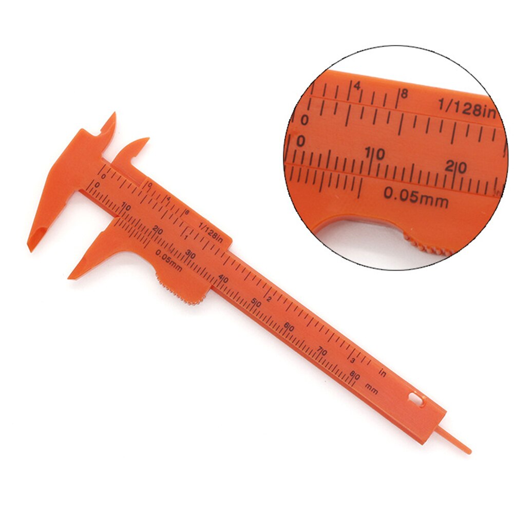 Calibrador Vernier de 0 a 80mm herramienta de medición de joyería, regla micrométrica de doble escala de plástico, calibre de Mini milímetros/pulgadas
