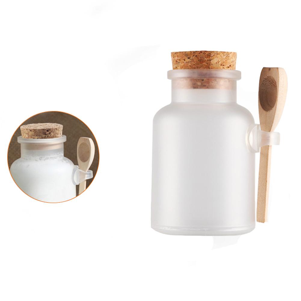 100ml 200ml runde abs badesalt flaske glas maske pulver creme flaske varer opbevaring krukker med træske