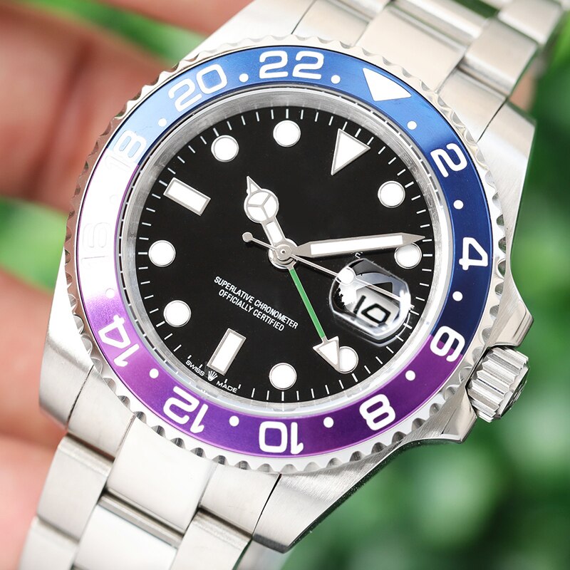 Relojes de pulsera de lujo de cerámica de gama alta de la RLX para hombre con movimiento mecánico AAA SS automático de para hombre