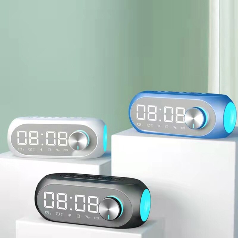 4 in 1 Wireless Alarm Clock Speaker LED Charging Speaker Bedside Bedroom Clock Dec 21