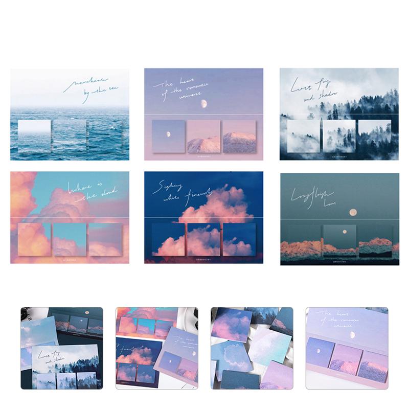 360pcs Natural Scenery Pattern Post Memo Practical Post Memo Sticky Notes Sticky Pad Post-it Note for School Home