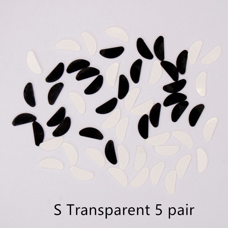 5 Pairs Glasses D Shape Silicone Eyewear Accessories Nose Pad For Sunglasses Non-slip Thin Nosepads: S Transparent 5 pair