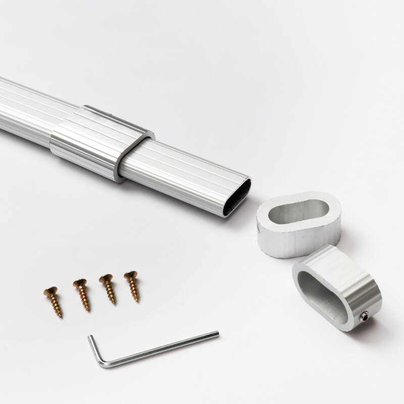 Justerbar garderobestang håndkleholder 42cm til 65cm aluminiumslegering klær organisator skinne garderobe henger stang klesstativ dårlig