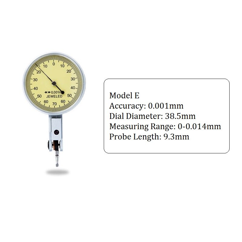 0.001mm Precision Leverage Dial indicator 0-0.8mm Metric Dovetail Rails Measuring Instrument Tool Shaft Runout Analog Test