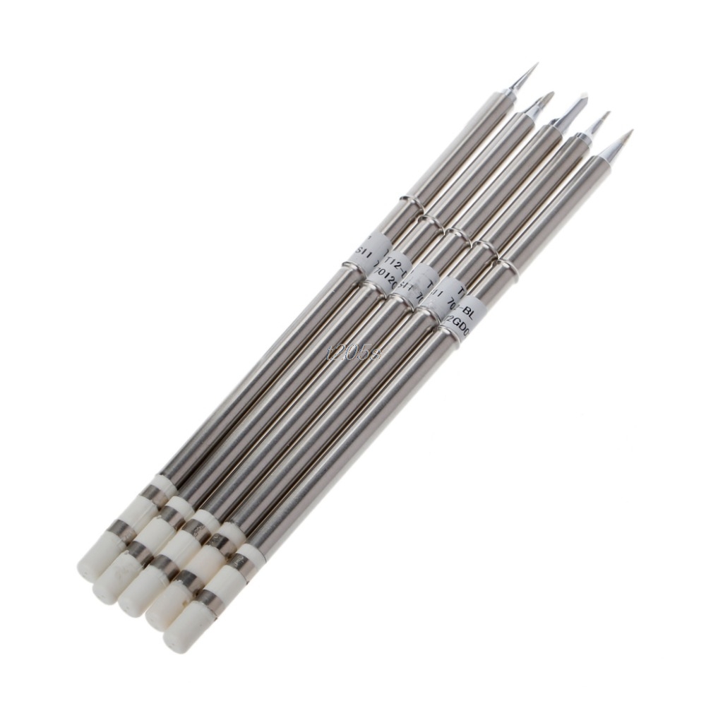 5 Pcs T12 Serie Soldeerbout Tips Voor Hakko FX951 Bakon 950D Soldeerstation Lassen Tips T12