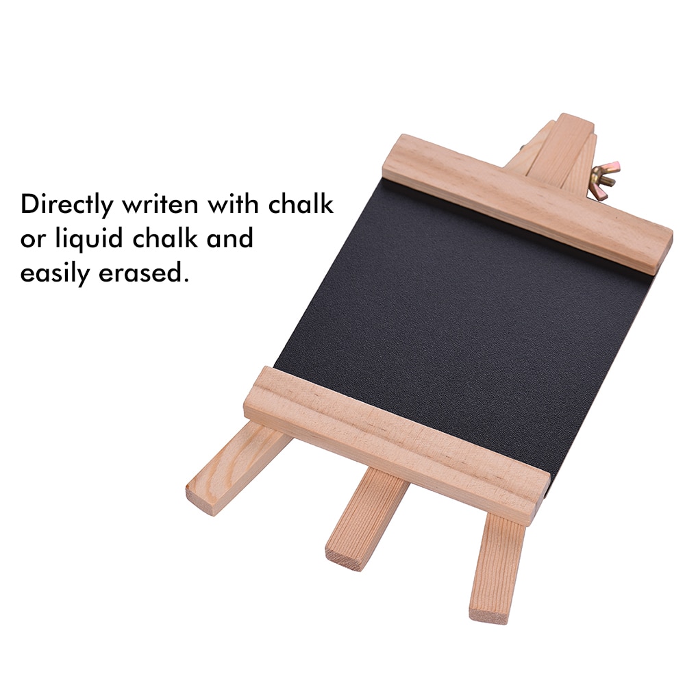 Trä svart tavla med pvc panel bordsskiva presentationstavla mini staffli furu svarta tavla med justerbar trä stativ set  of 6