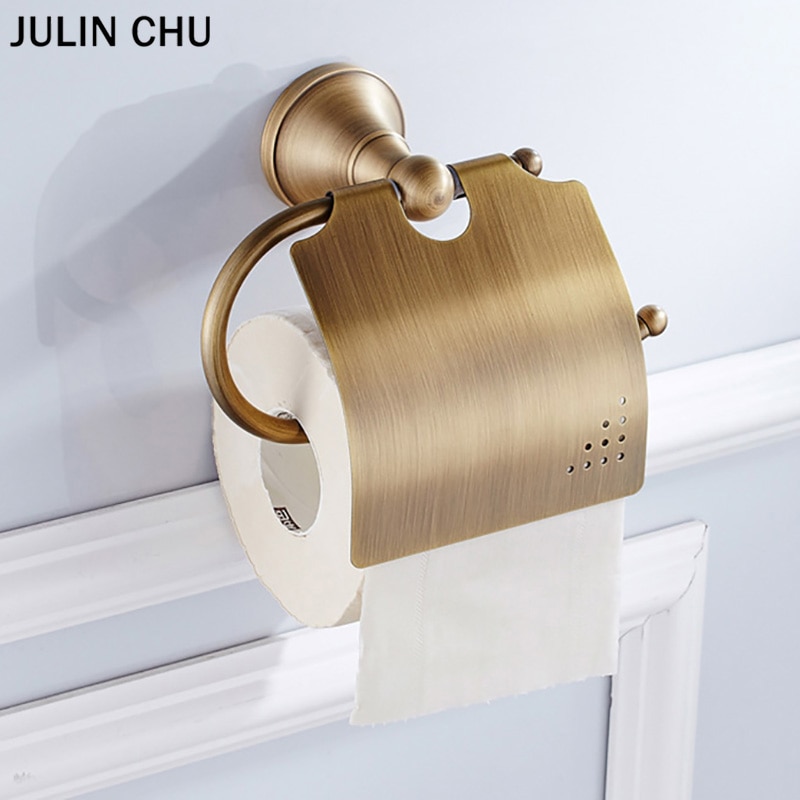 Antique Toilet Roll Holder Bronze White WC Tissue Paper Towel Holders Cover Chrome Brass Bathroom Hardware Gold WC Paper Hanger