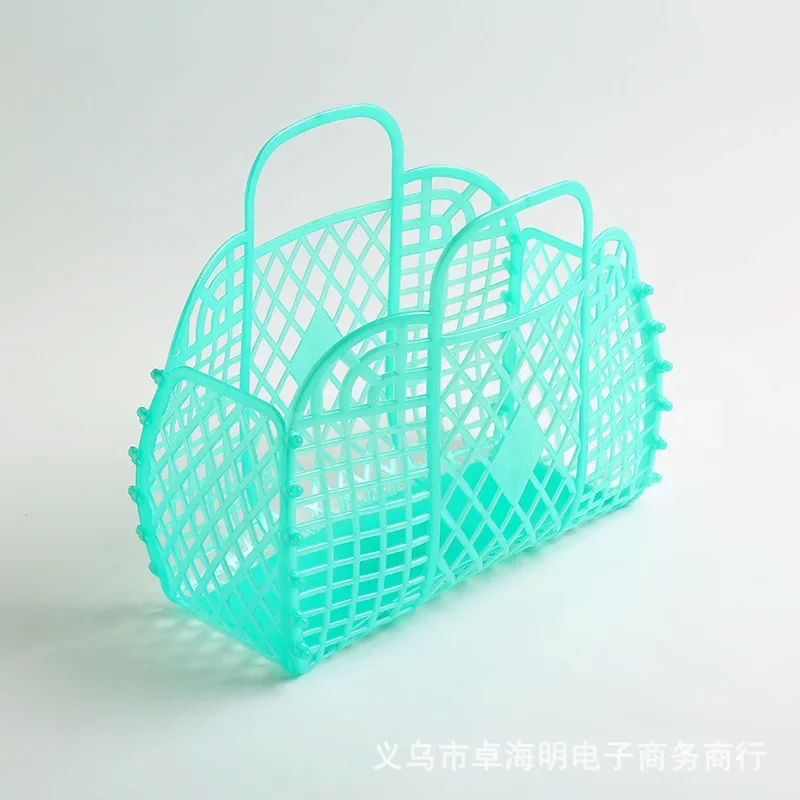 Afneembare douchemand Plastic mand Badkamer Holle wasopbergmand Winkelen Thuisopslag Organisatie Keukenartikelen: green