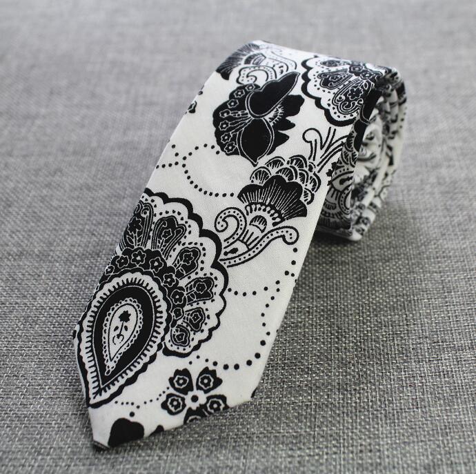 Rbott Retro Floral corbatas Paisley corbata 6cm corbatas de algodón para hombres Casual corbatas delgadas corbatas para bodas traje de