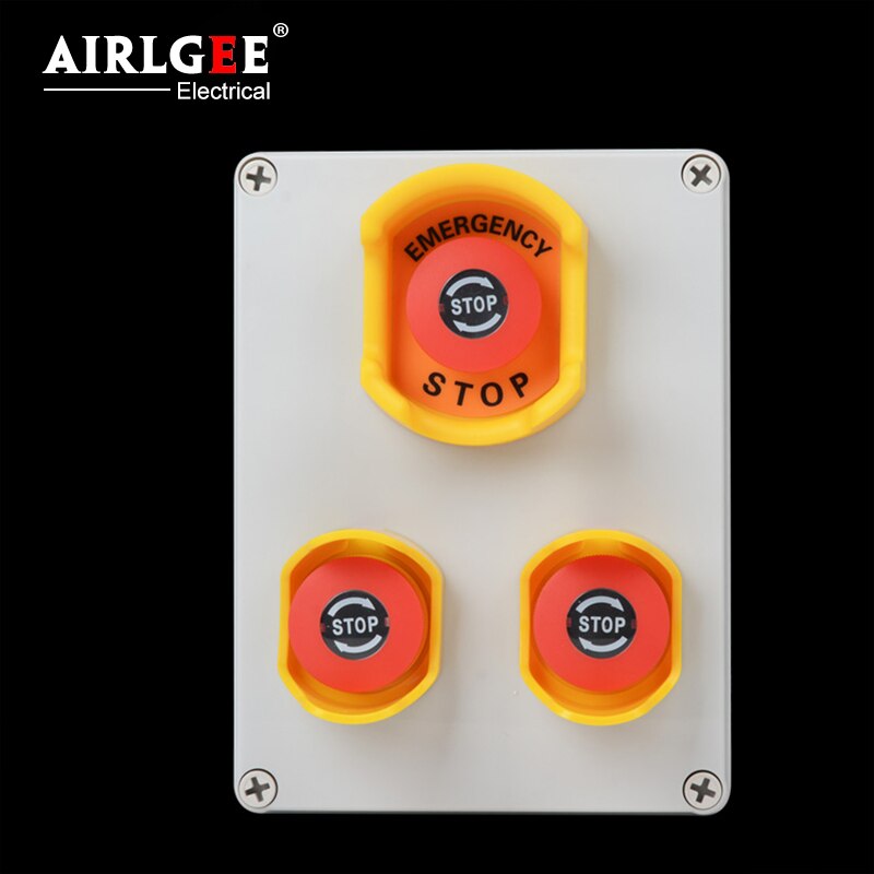 22mm/25mm/30mm Emergency stop button switch protective cover Protective seat with warning sign