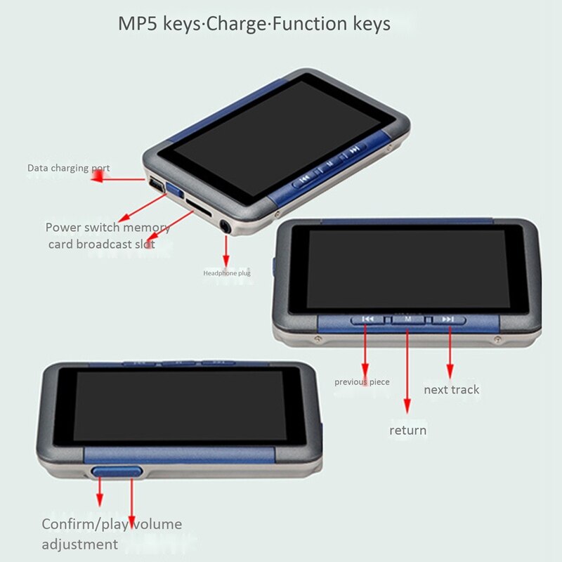 Mp5 Music Player LCD Sn Video Music Media Player FM Radio Recorder-8GB