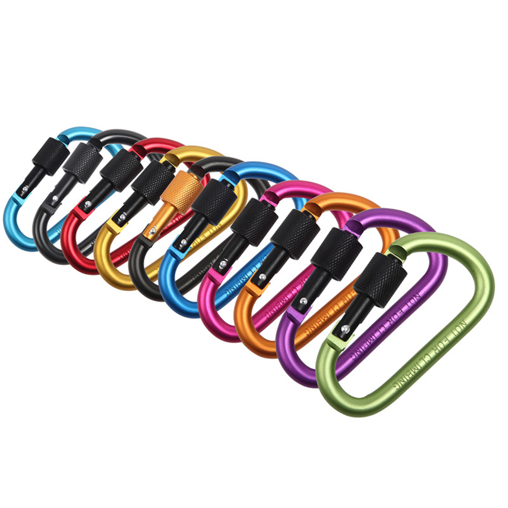 Outdoor Klimmen Aluminium D Vorm Gesp Karabijnhaak Survial Sleutelhanger Camping Klim Haak Clip Rugzak Gesp Sleutelhanger