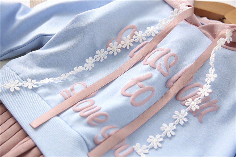 Peuter Baby Meisje Schattige Brief Hooded Prinses Jurk Lente Herfst Lange Mouwen Tutu Jurk Kids Sweatshirt Outfit Kleding #