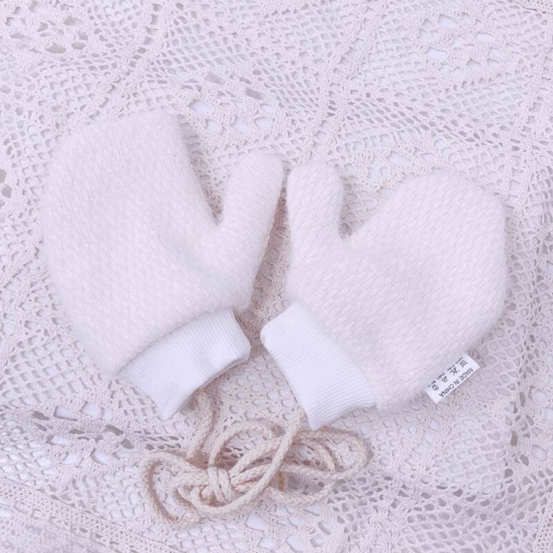 Kinderen Dikker Handschoenen Jongens Meisjes Winter Warm Spliced Effen Kleur Eenvoudige Accessoires Outdoor Skiën Rijden Hals Opknoping Handschoenen: Beige