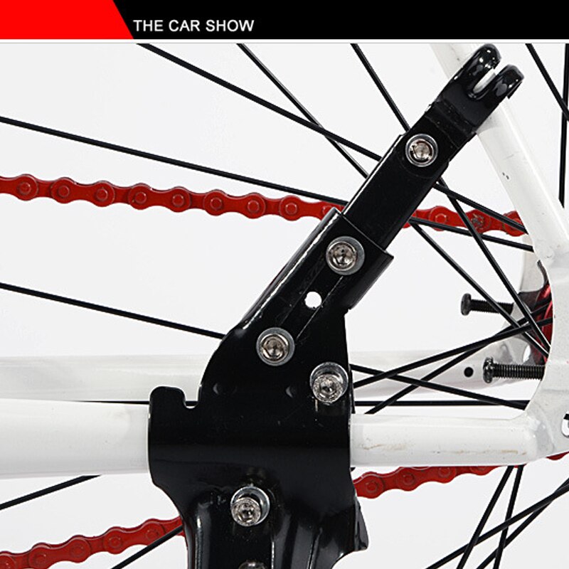 Soporte de pie para bicicleta de montaña, trípode de apoyo lateral, pantalla ajustable, estante de estacionamiento, color negro