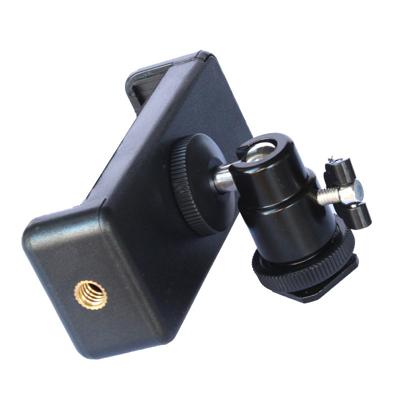 Sapata clipe de telefone universal moblie suporte do telefone com montagem 1/4 parafuso tripé monopé suporte para câmera slr