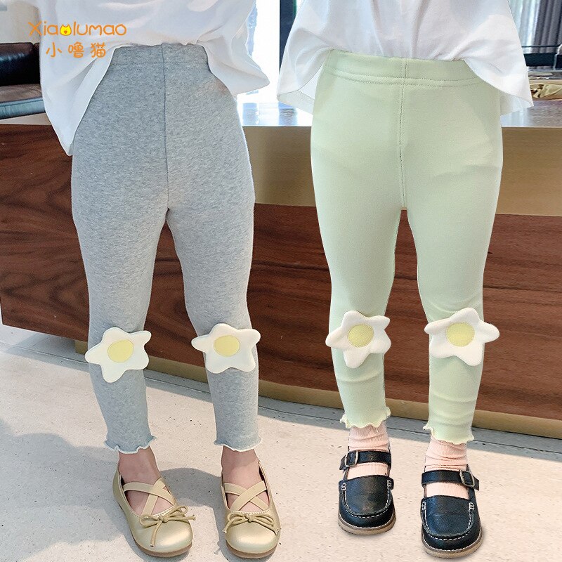 Tjej leggings höst höst barn legging bomull stretch leggings barn smala kläder byxor 3 4 5 6 7 8 år