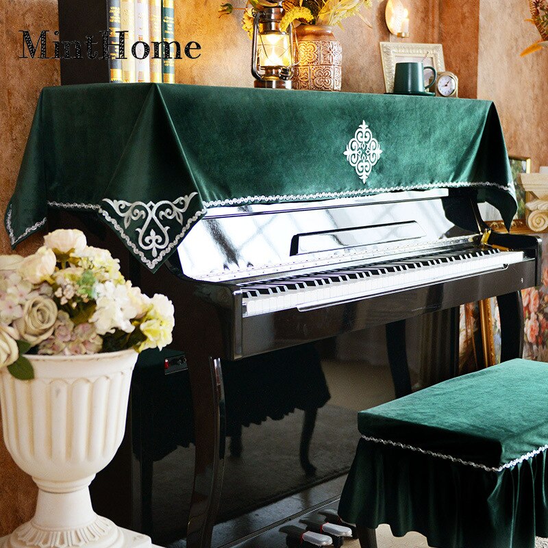 European-style Modern Piano Cover Light Luxury Piano Towel Full Cover Dust-proof Single Double Stool Cover Piano Cloth Cover