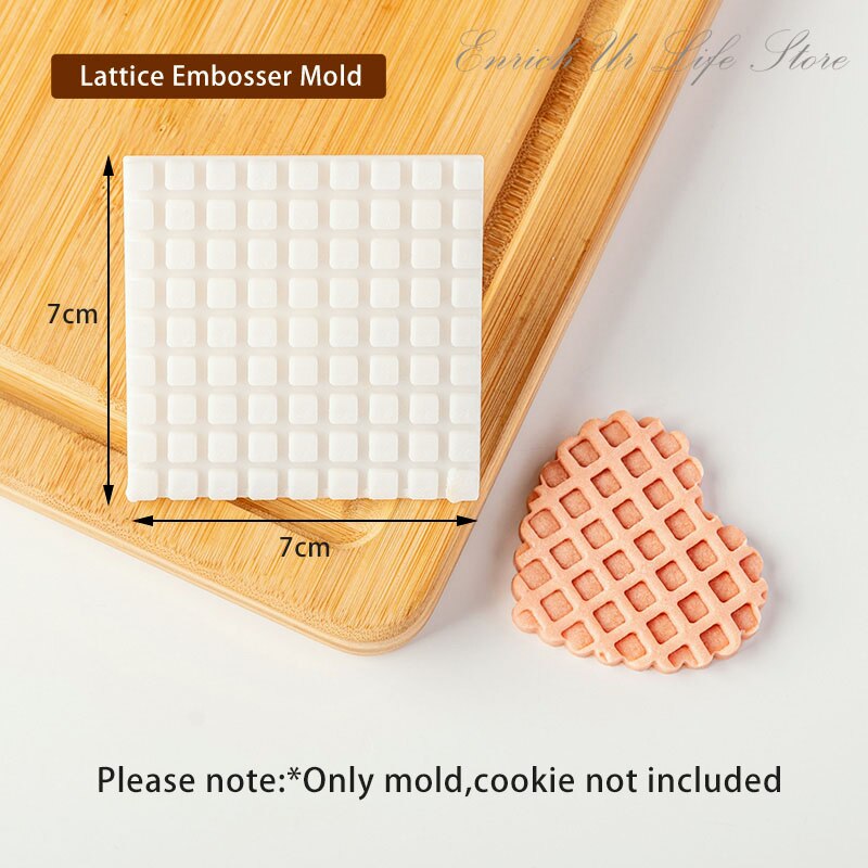 Wafel Textuur Geometrische Patroon Cookie Embosser Mold Valentijnsdag Golvend Vierkante Liefde Hart Icing Snijden Mold Bakken Tools