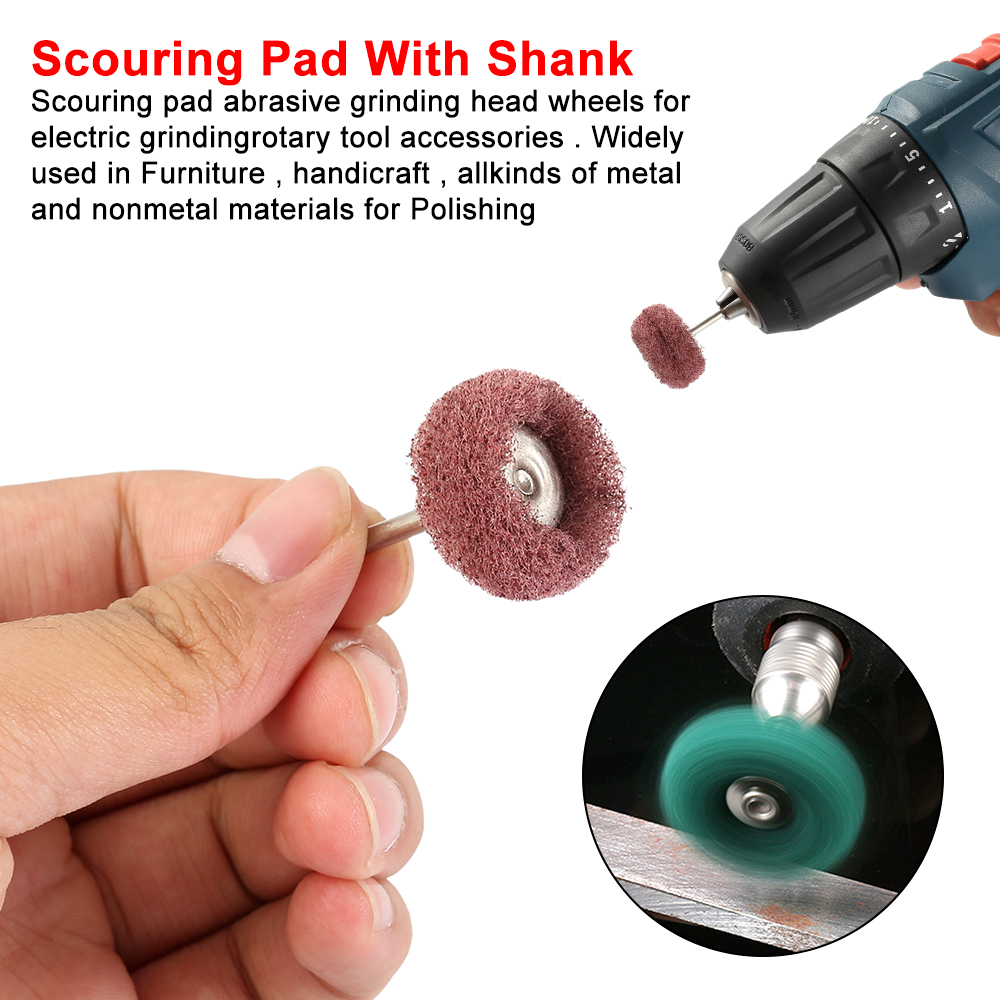 Mini perceuse, brosse Abrasive en Nylon, tête de ponçage, roue de polissage pour accessoires Dremel