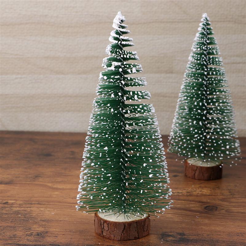 6pcs Mini Christmas Tree Stick White Cedar Desktop Small Christmas Tree White Christmas Cedar Mini Xmas Tree Year Decoration
