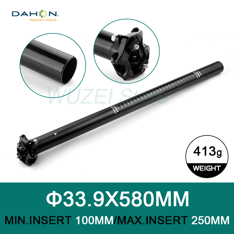 DAHON Folding Bike Dropper Multifunctional with Pump Folding Bike Seat Tube Small Wheel Seatpost 33.9*510mm/580mm Seatpost Pump: 33.9x580 Normal