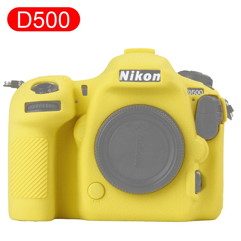 Funda de goma de silicona suave HQ para cámara Nikon D500 D750 D800 D810 D850: D500 Yellow