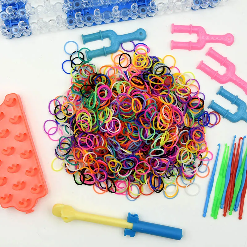 Bandes de caoutchouc pour métier à tisser, bandes arc-en-ciel, faire des bracelets tissés, jouets de bricolage, de Noël pour les enfants, artisanat d'art, 300 pièces
