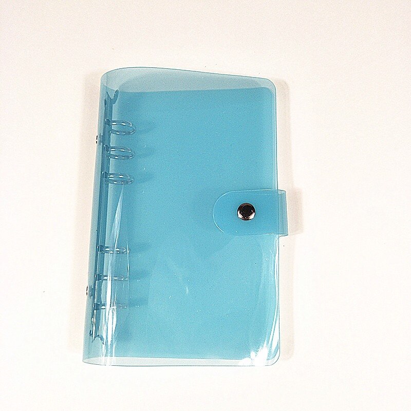Three-Color 6-Hole Loose-Leaf Cover A5/A6/A7 Translucent Notepad: A7-blue