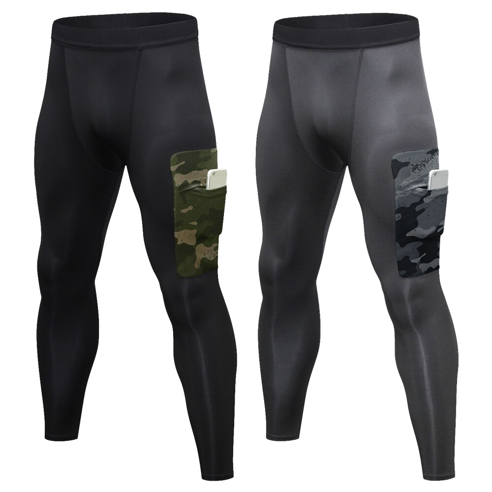 2 Degli Uomini del pacchetto di Compressione Pantaloni Pantaloni di fitness Pantaloni Presto asciutto per Il fitness sport di Allenamento di Ginnastica Corsa E jogging Da jogging Baselayer ghette Calzamaglie: nero e grigio / S