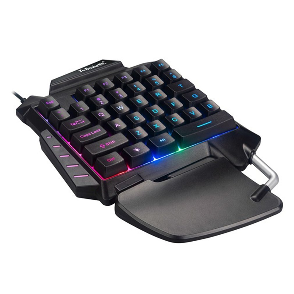 One Hand Mechanical Gaming Keyboard RGB Backlit Portable Mini Gaming Keyboard Game Controller For PC For PS4 Xbox Gamer