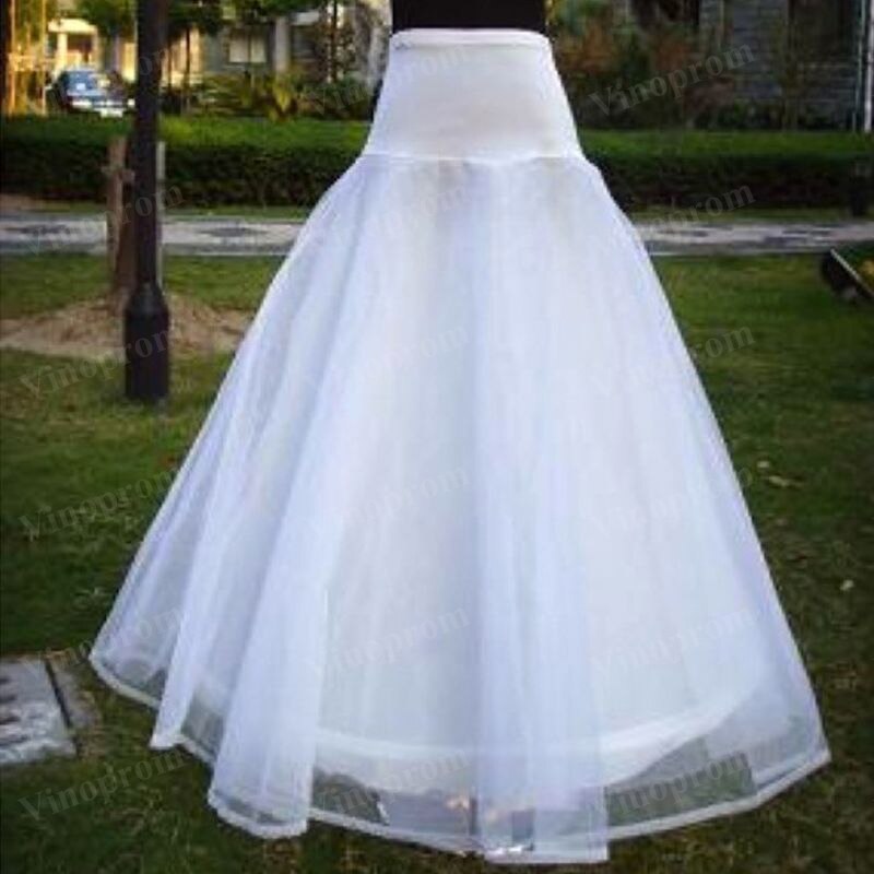 A-Line 1-Hoop Fishtail Petticoat Bridal Full Length Layered Ball Gown Slips Tulle Crinoline Underskirt for Wedding Dress