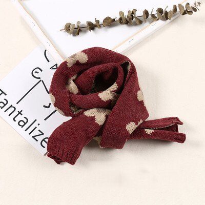 Foulard doux tricoté pour bébé fille, écharpe à fleurs, couleur bonbon, châle plus , Style coréen, collection automne et hiver: Brick red