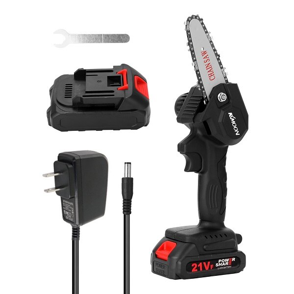 KKmoon-Mini Sierra de poda eléctrica para madera, motosierra recargable de empalme de madera pequeña, herramienta de carpintería para 1 mano, para registro de huerto y jardín