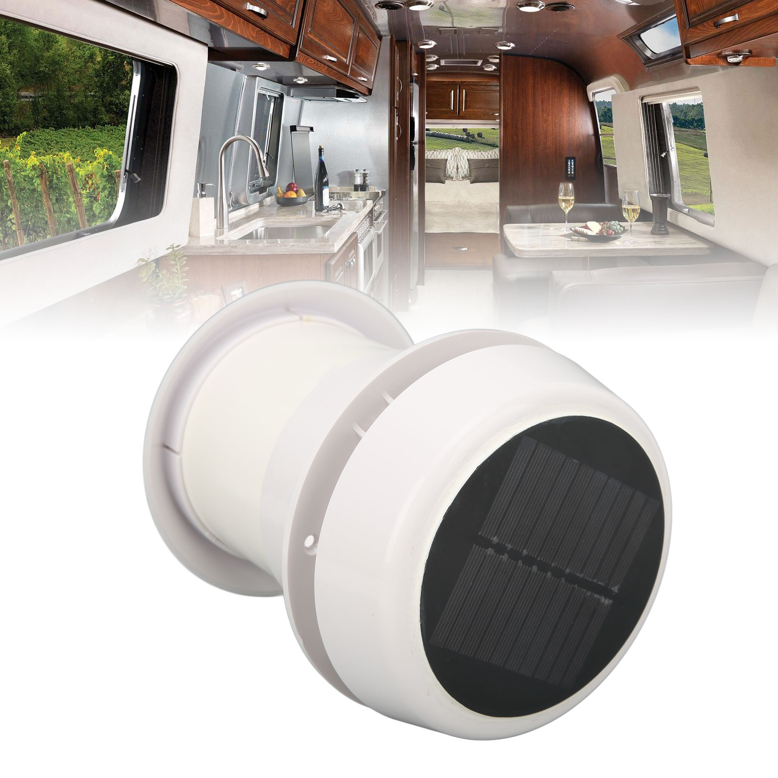 Solar Powered telhado exaustor, silencioso, ventilação para campistas, navios, barcos, RV, DC12V