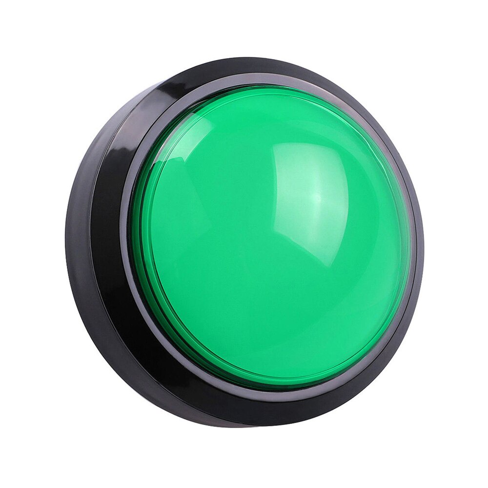 Botón para proyectos de juego con forma de cúpula con pulsador para Arcade, luz LED de 100mm, 5 colores disponibles.: Verde